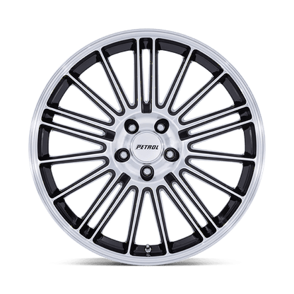 19x8 Petrol PE001 P1D Gloss Black With Machined Face Wheel 5x120 (35mm)