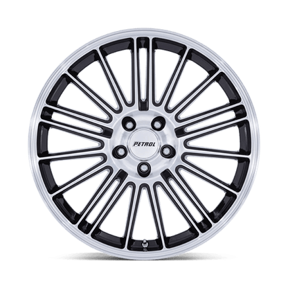 19x8 Petrol PE001 P1D Gloss Black With Machined Face Wheel 5x115 (40mm)