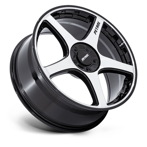 19x8 Petrol PE003 P2E Gloss Black W/ Machined Face Wheel 5x4.25/5x4.5 (40mm)