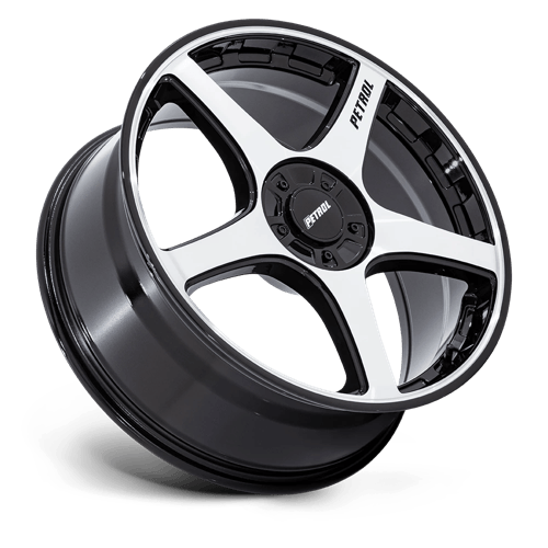 17x8 Petrol PE003 P2E Gloss Black W/ Machined Face Wheel 5x100/5x120 (35mm)