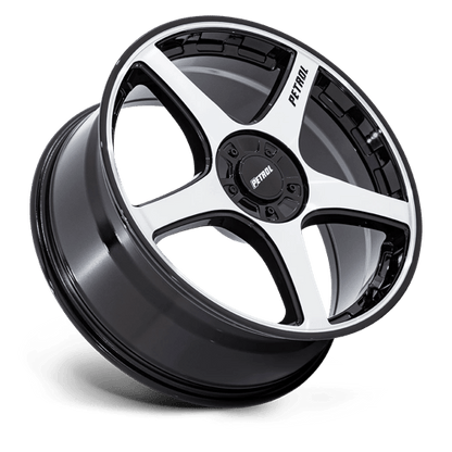 18x8 Petrol PE003 P2E Gloss Black W/ Machined Face Wheel 5x4.25/5x4.5 (40mm)