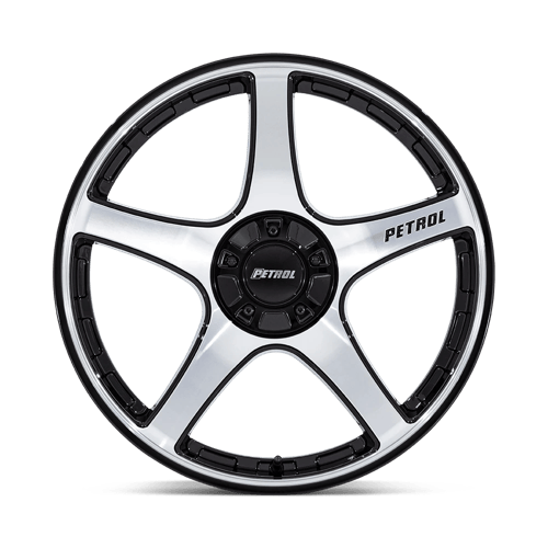 20x8.5 Petrol PE003 P2E Gloss Black W/ Machined Face Wheel 5x110/5x115 (40mm)
