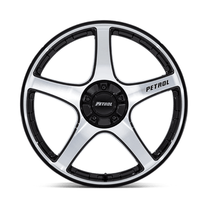 19x8 Petrol PE003 P2E Gloss Black W/ Machined Face Wheel 5x4.25/5x4.5 (40mm)