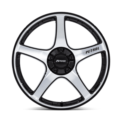 17x8 Petrol PE003 P2E Gloss Black W/ Machined Face Wheel 5x4.25/5x4.5 (40mm)