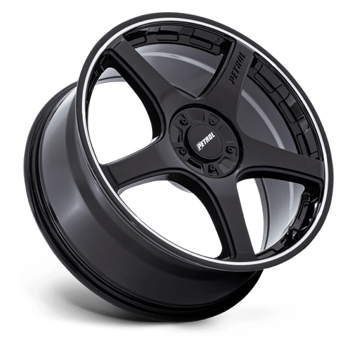 18x8 Petrol PE003 P2E Gloss Black W/ Machined Lip Wheel 5x4.25/5x4.5 (40mm)