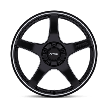 19x8 Petrol PE003 P2E Gloss Black W/ Machined Lip Wheel 5x4.25/5x4.5 (40mm)