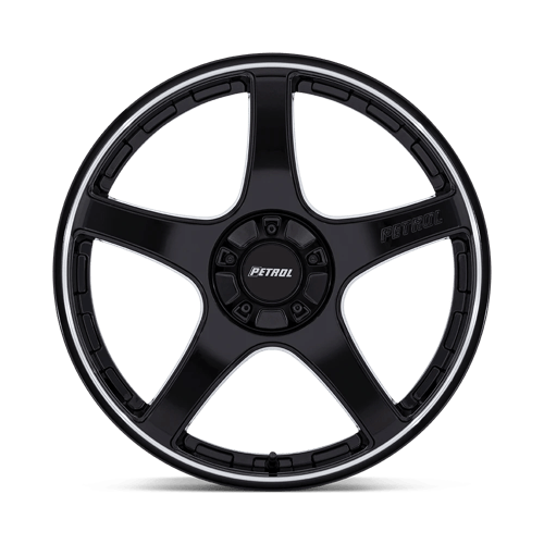 19x8 Petrol PE003 P2E Gloss Black W/ Machined Lip Wheel 5x4.25/5x4.5 (40mm)