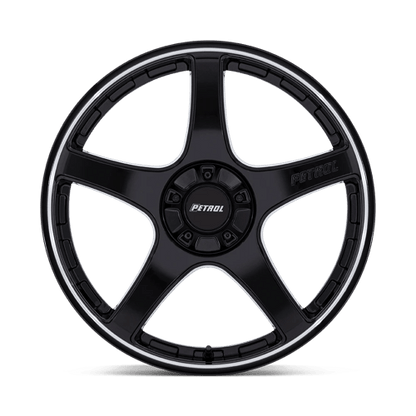 19x8 Petrol PE003 P2E Gloss Black W/ Machined Lip Wheel 5x4.25/5x4.5 (40mm)