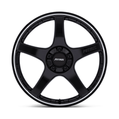 17x8 Petrol PE003 P2E Gloss Black W/ Machined Lip Wheel 5x100/5x120 (35mm)