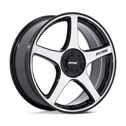17x8 Petrol PE003 P2E Gloss Black W/ Machined Face Wheel 5x4.25/5x4.5 (40mm)