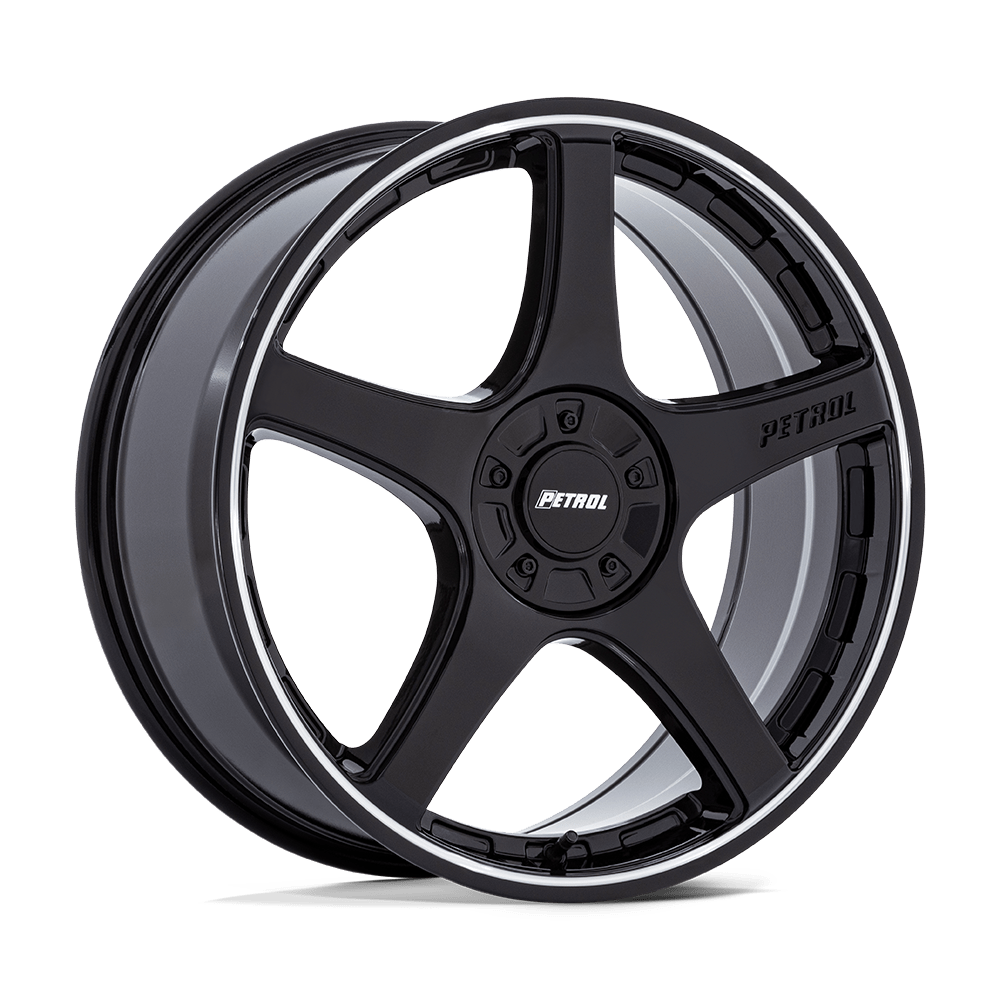 20x8.5 Petrol PE003 P2E Gloss Black W/ Machined Lip Wheel Blank (35mm)