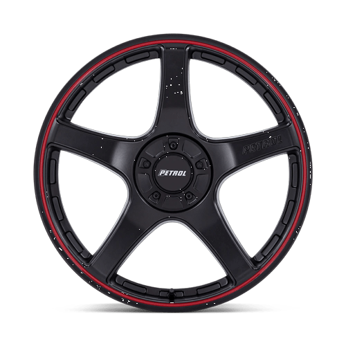 18x8 Petrol PE003 P2E Matte Black W/ Red Lip Wheel Blank (35mm)