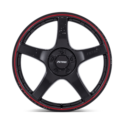 18x8 Petrol PE003 P2E Matte Black W/ Red Lip Wheel Blank (35mm)