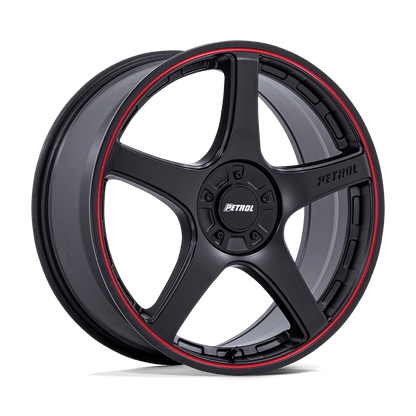 18x8 Petrol PE003 P2E Matte Black W/ Red Lip Wheel Blank (35mm)