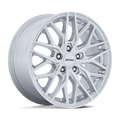 18x8 Petrol PE004 P3E Machined Brushed Glossy Silver Wheel 5x110 (40mm)