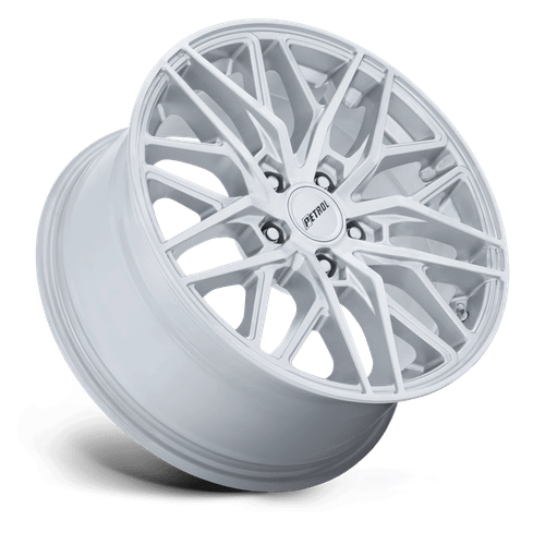 19x8.5 Petrol PE004 P3E Machined Brushed Glossy Silver Wheel 5x4.25 (40mm)