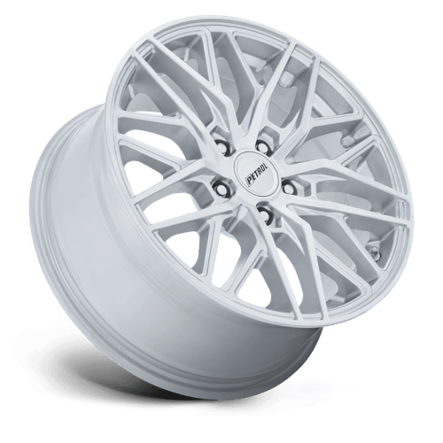 18x8 Petrol PE004 P3E Machined Brushed Glossy Silver Wheel 5x112 (40mm)
