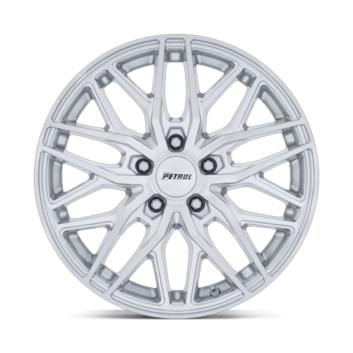 18x8 Petrol PE004 P3E Machined Brushed Glossy Silver Wheel 5x110 (40mm)