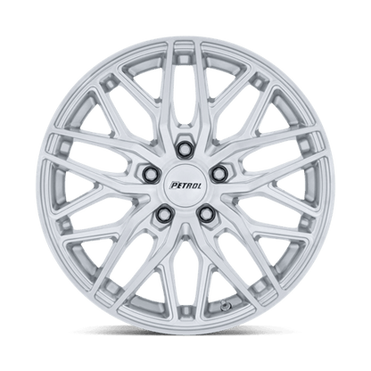 19x8.5 Petrol PE004 P3E Machined Brushed Glossy Silver Wheel 5x4.5 (40mm)