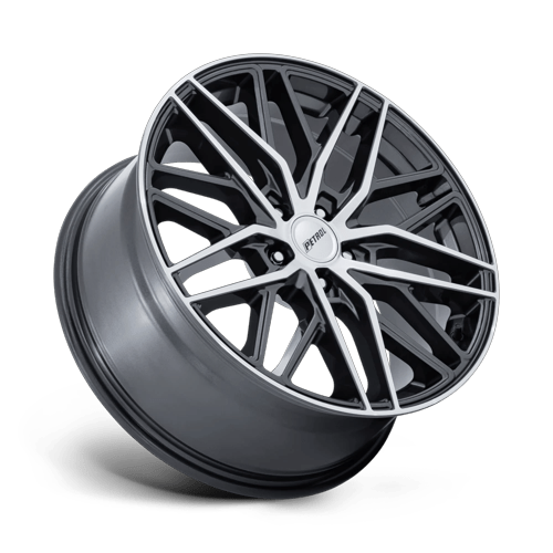 20x8.5 Petrol PE004 P3E Glossy Gunmetal Brushed Machined Face Wheel 5x120 (35mm)