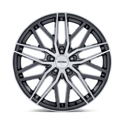 20x8.5 Petrol PE004 P3E Glossy Gunmetal Brushed Machined Face Wheel 5x120 (35mm)