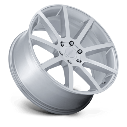 20x9.5 Petrol PE007 P6E Glossy Silver W/ Machined Face Wheel 6x5.5 (25mm)