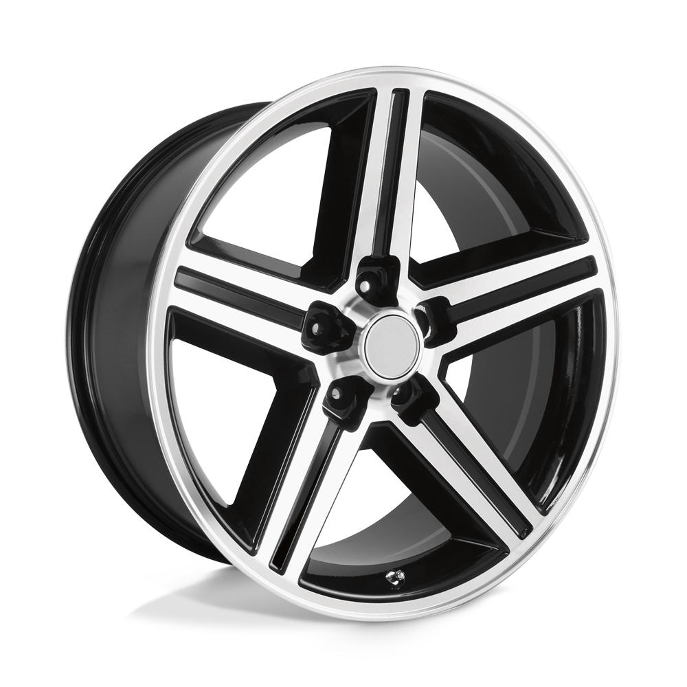 20x8 Performance Replicas 148B Gloss Black Mach Spokes & Lip Wheel 5x5 (0mm)