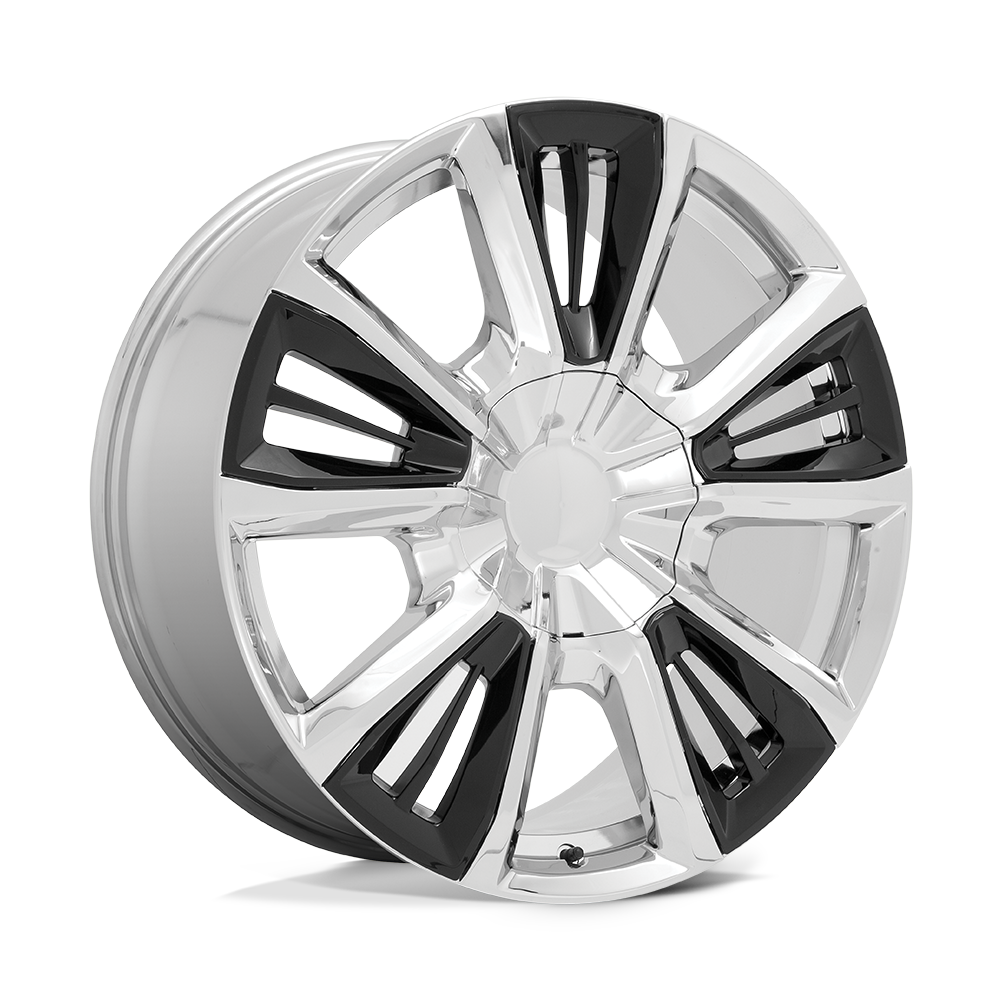 22x9 Performance Replicas PR212 Chrome Gloss Black Accents Wheel 6x5.5 (28mm)