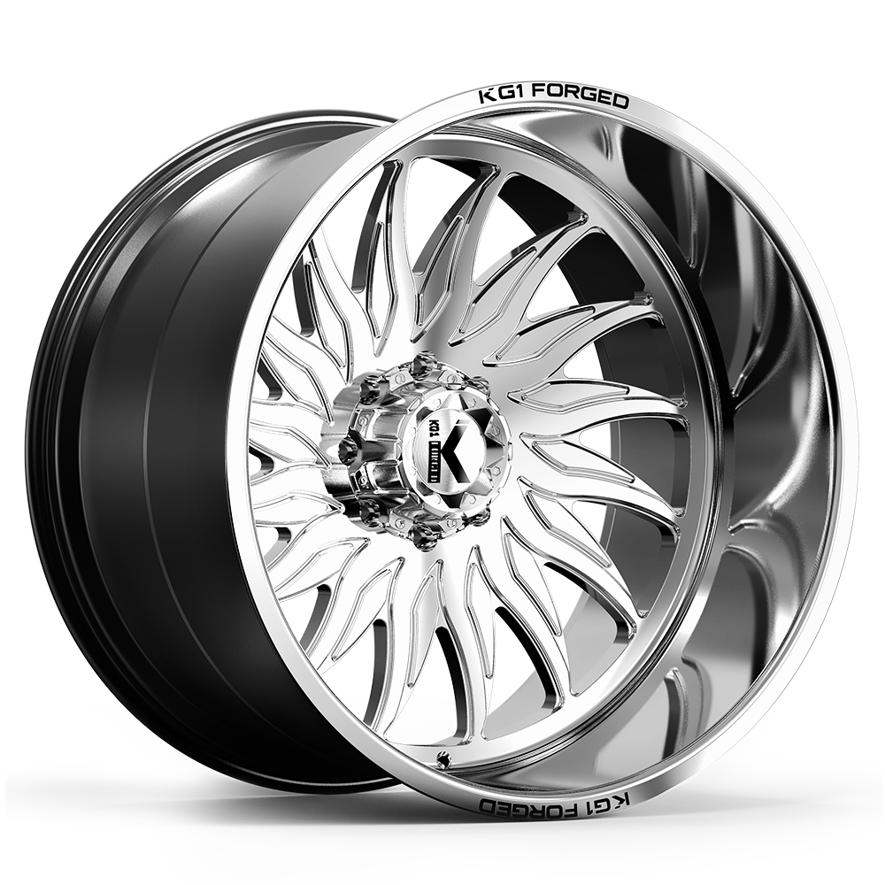 24x14 KG1 KC015 Phoenix Polished RIGHT DIRECTIONAL FORGED Wheel 8x180 (-76mm)