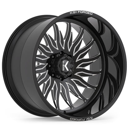 22x14 KG1 KC015 Phoenix Black Milled LEFT DIRECTIONAL FORGED Wheel 8x6.5 (-76mm)