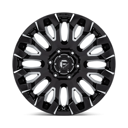 18x9 Fuel D828 Quake Gloss Black Milled Wheel 6x135 (1mm)