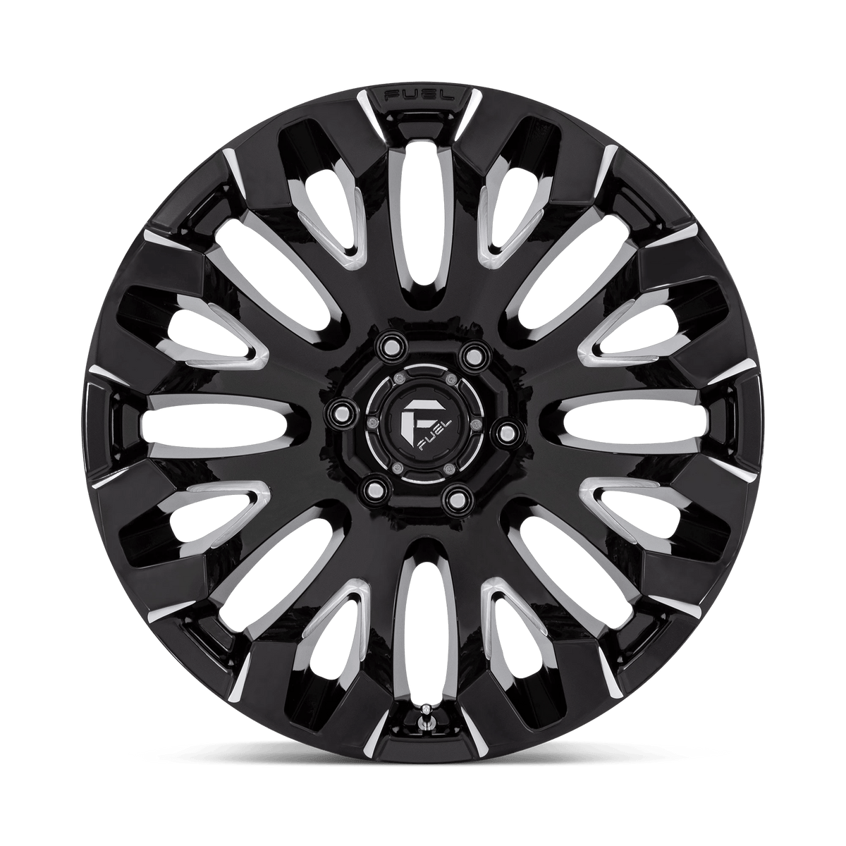 18x9 Fuel D828 Quake Gloss Black Milled Wheel 5x150 (1mm)