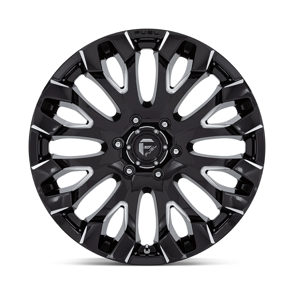 20x9 Fuel D828 Quake Gloss Black Milled Wheel 6x135 (1mm)