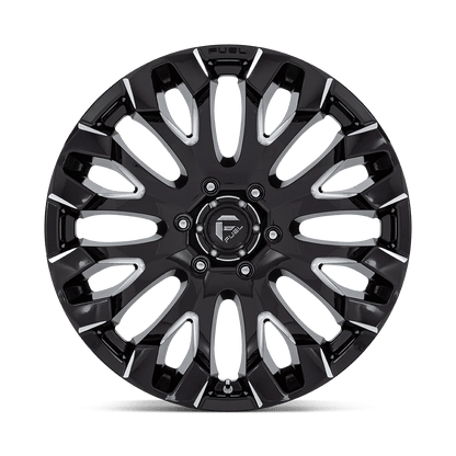 20x9 Fuel D828 Quake Gloss Black Milled Wheel 6x135 (1mm)
