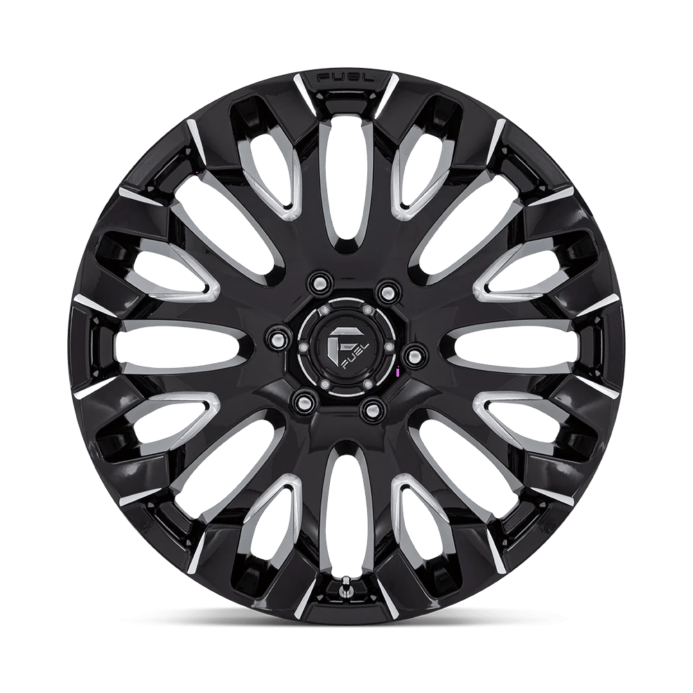 20x9 Fuel D828 Quake Gloss Black Milled Wheel 6x135 (1mm)