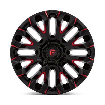 20x9 Fuel Off-Road D829 Quake Gloss Black Milled Red Tint Wheel 5x4.5 (1mm)
