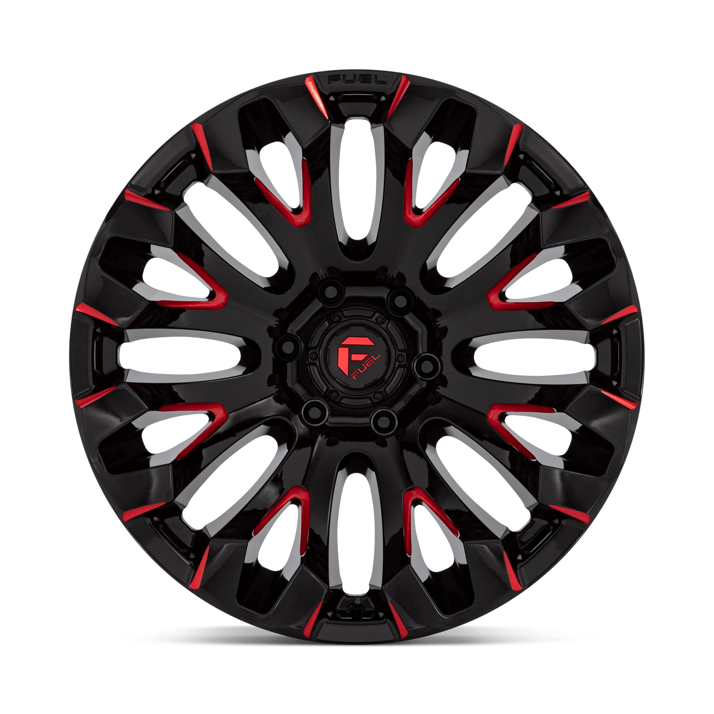 20x10 Fuel D829 Quake Gloss Black Milled Red Tint Wheel 5x5.5 (-18mm)