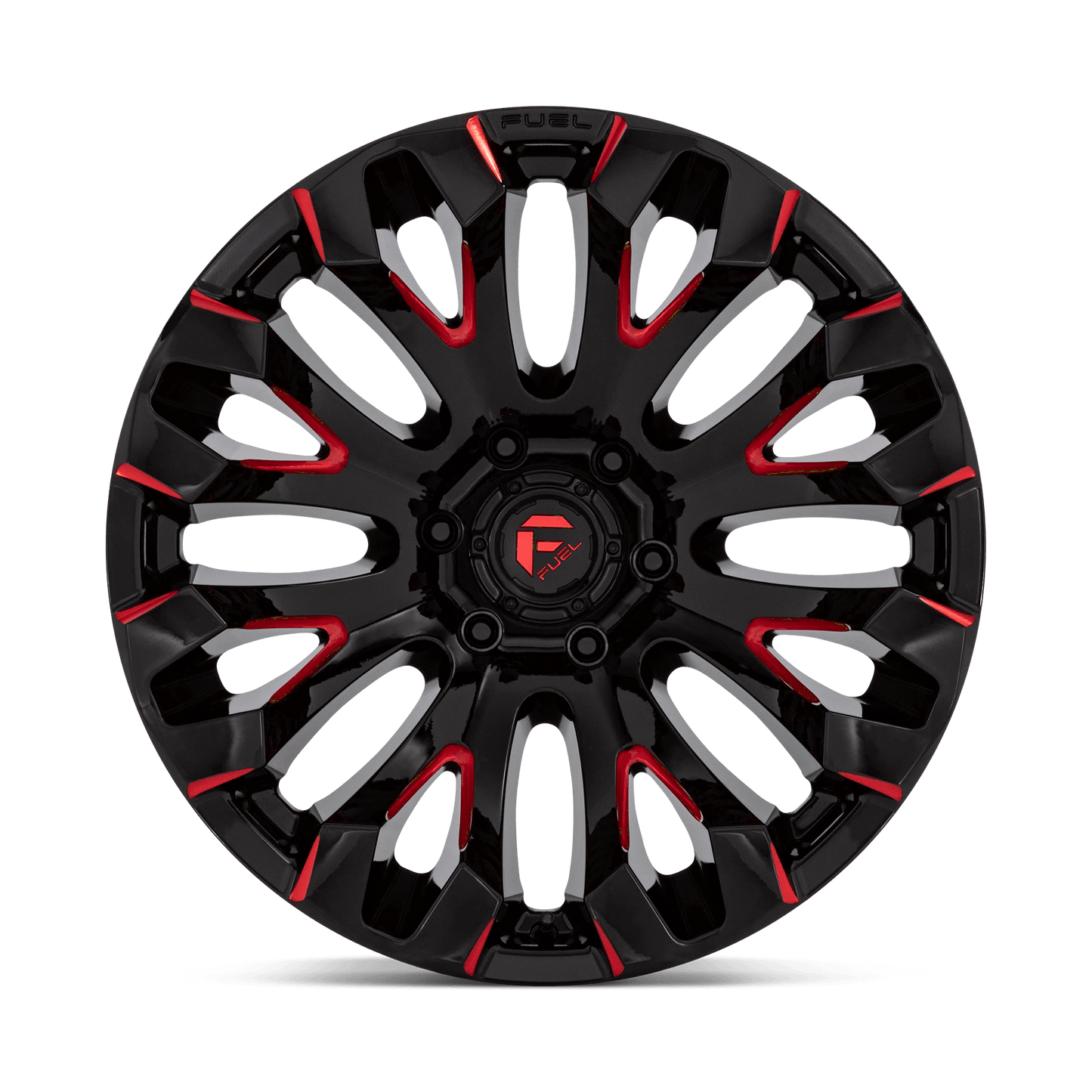 18x9 Fuel D829 Quake Gloss Black Milled Red Tint Wheel 5x4.5 (1mm)