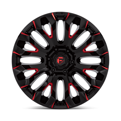 18x9 Fuel D829 Quake Gloss Black Milled Red Tint Wheel 5x4.5 (1mm)