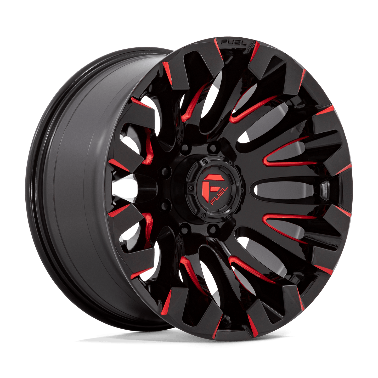 20x10 Fuel D829 Quake Gloss Black Milled Red Tint Wheel 8x6.5 (-18mm)