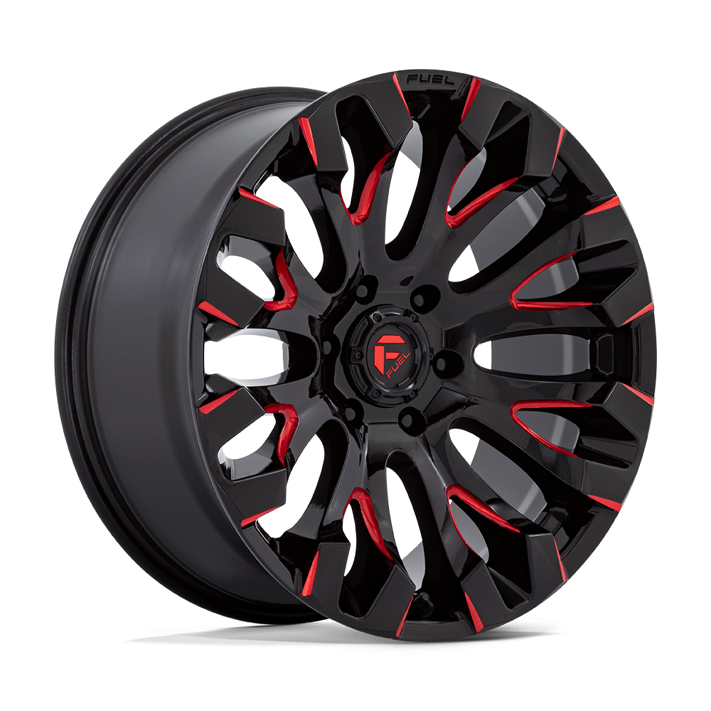 20x9 Fuel D829 Quake Gloss Black Milled Red Tint Wheel 6x5.5 (1mm)