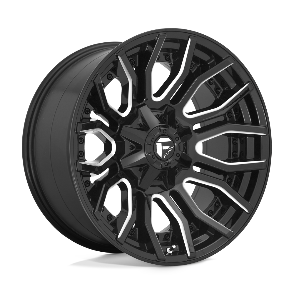 20x10 Fuel D711 RAGE GLOSS BLACK MILLED Wheel 8x6.5 (-18mm)