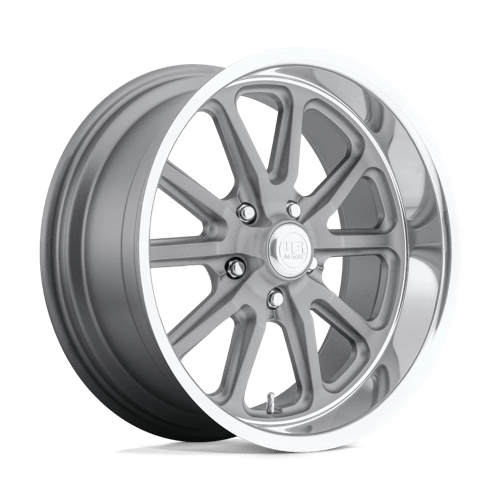 18x7 US Mags U111 Rambler Textured Gray W/ Diamond Cut Lip Wheel 5x5 (1mm)