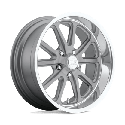 18x7 US Mags U111 Rambler Textured Gray W/ Diamond Cut Lip Wheel 5x5 (1mm)