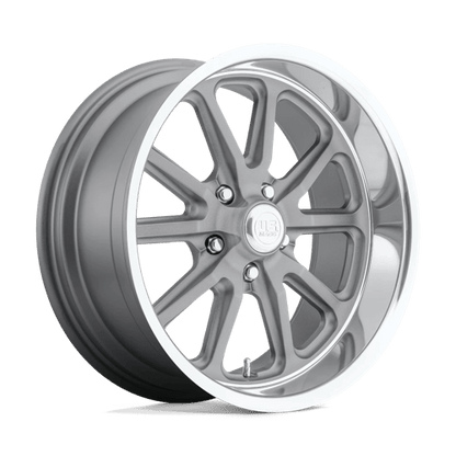 18x7 US Mags U111 Rambler Textured Gray W/ Diamond Cut Lip Wheel 5x5 (1mm)