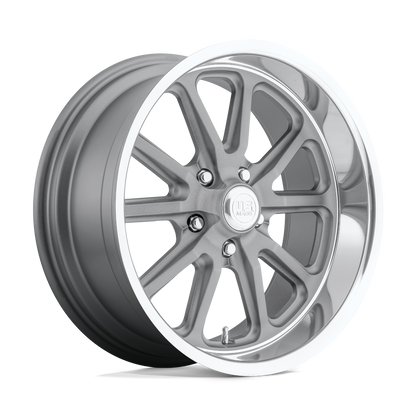 18x7 US Mags U111 Rambler Textured Gray W/ Diamond Cut Lip Wheel 5x5 (1mm)