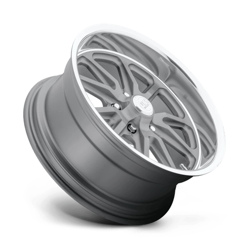 18x7 US Mags U111 Rambler Textured Gray W/ Diamond Cut Lip Wheel 5x5 (1mm)