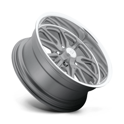 18x7 US Mags U111 Rambler Textured Gray W/ Diamond Cut Lip Wheel 5x5 (1mm)