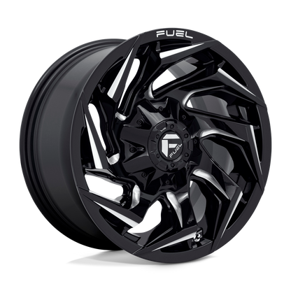 18x9 Fuel D753 REACTION Gloss Black Milled Wheel 8x180 (1mm)