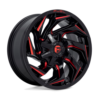18x9 Fuel D755 REACTION Gloss Black Milled Red Wheel 6x135/6x5.5 (1mm)